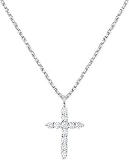PAVOI 14K Gold Plated Cubic Zirconia Cross Necklace for Women | Cross Faith Pendant Necklaces