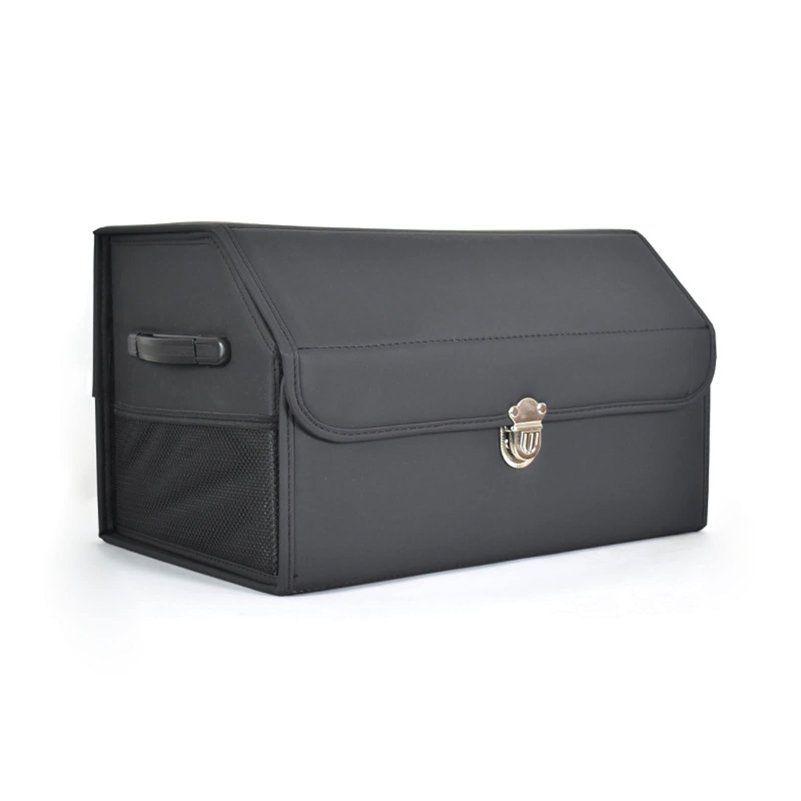 Car Trunk Boot Storage Organiser,Multifunctional Foldable Car Trunk Storage Box Leather With Lid Portable Car Rear Seat Storage Box,Car Boot Tidy Box,Car Compartment Storage Box