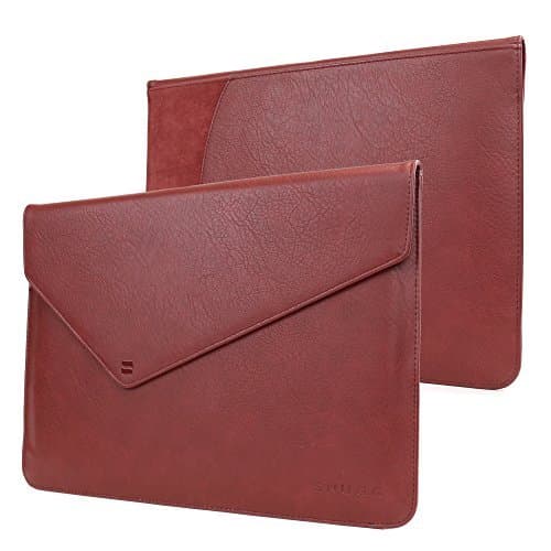 SnuggMacbook Pro Touch 13" (2016, 2017) Sleeve, Dusty Cedar Red Leather Sleeve Case Protective Cover for Macbook Pro Touch 13" (2016, 2017) 13" Touchbar