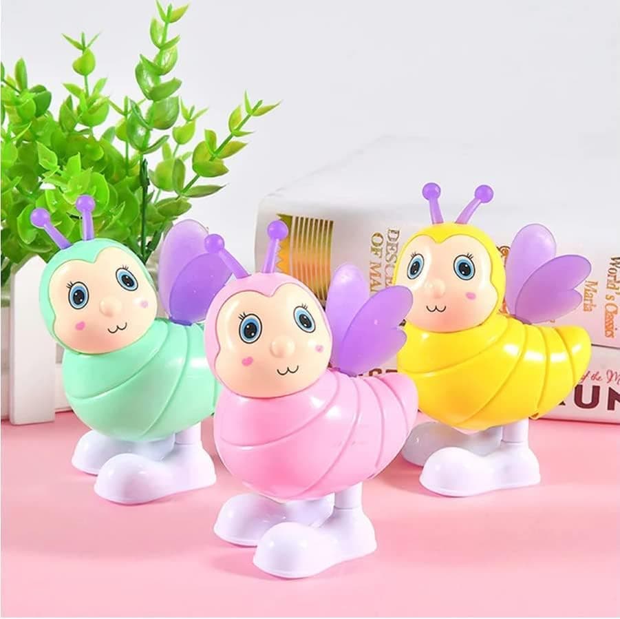 K2D2 Buzzy Bouncing Bee: Wind-Up Clockwise Key-Operated Jumping Toy for Kids. Pack of 3.