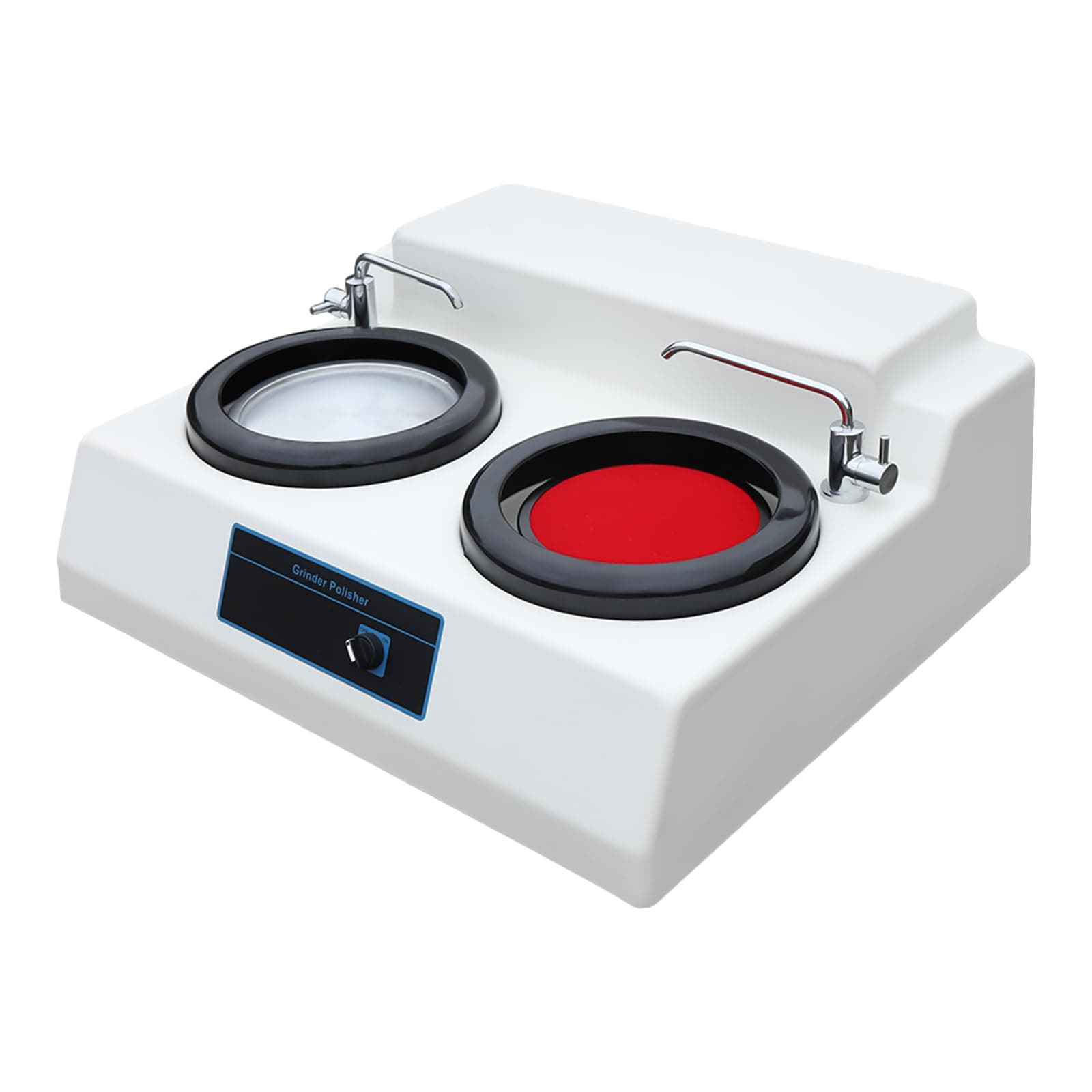 MP-2 Metallographic Sample Grinder Polishing Machine, Desktop Double Disk Table Grinder Equip with Water Cooling Tap for Polishing and Grinding Specimen.110V / 60Hz USA STOCK