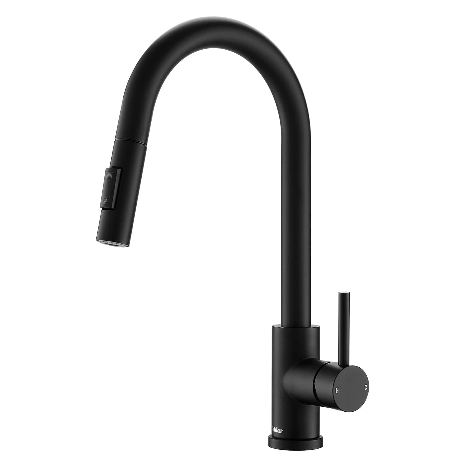 Black Kitchen Tap with Pull-Down Sprayer Single Handle Kitchen Tap, Modern Stainless Steel Mixer Taps, Matte Black
