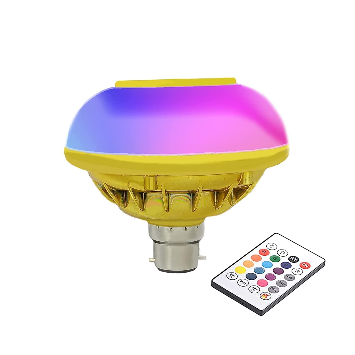RSCT (2 Pack) Bluetooth Speaker Music Bulb Light With Remote 3 in 1 12W Led Bulb with Bulb B22 + RGB Light Ball Bulb Colorful with Remote Control for Home, Bedroom, Living Room, Party and Decoration (Pack of 2)
