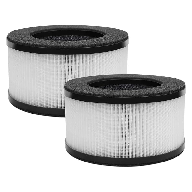 Smilyan 2 Pack BS-01 HEPA Filter Replacement Compatible for Slevoo BS-01 Air Purifiers，3-in-1 BS01 HEPA Air Filter Replacement