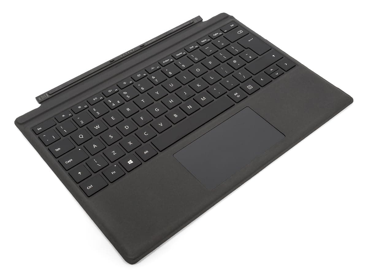 Microsoft Surface Pro Type Cover with Finger Print Reader | Polyurethane Black | Compatible with Surface Pro 7+
