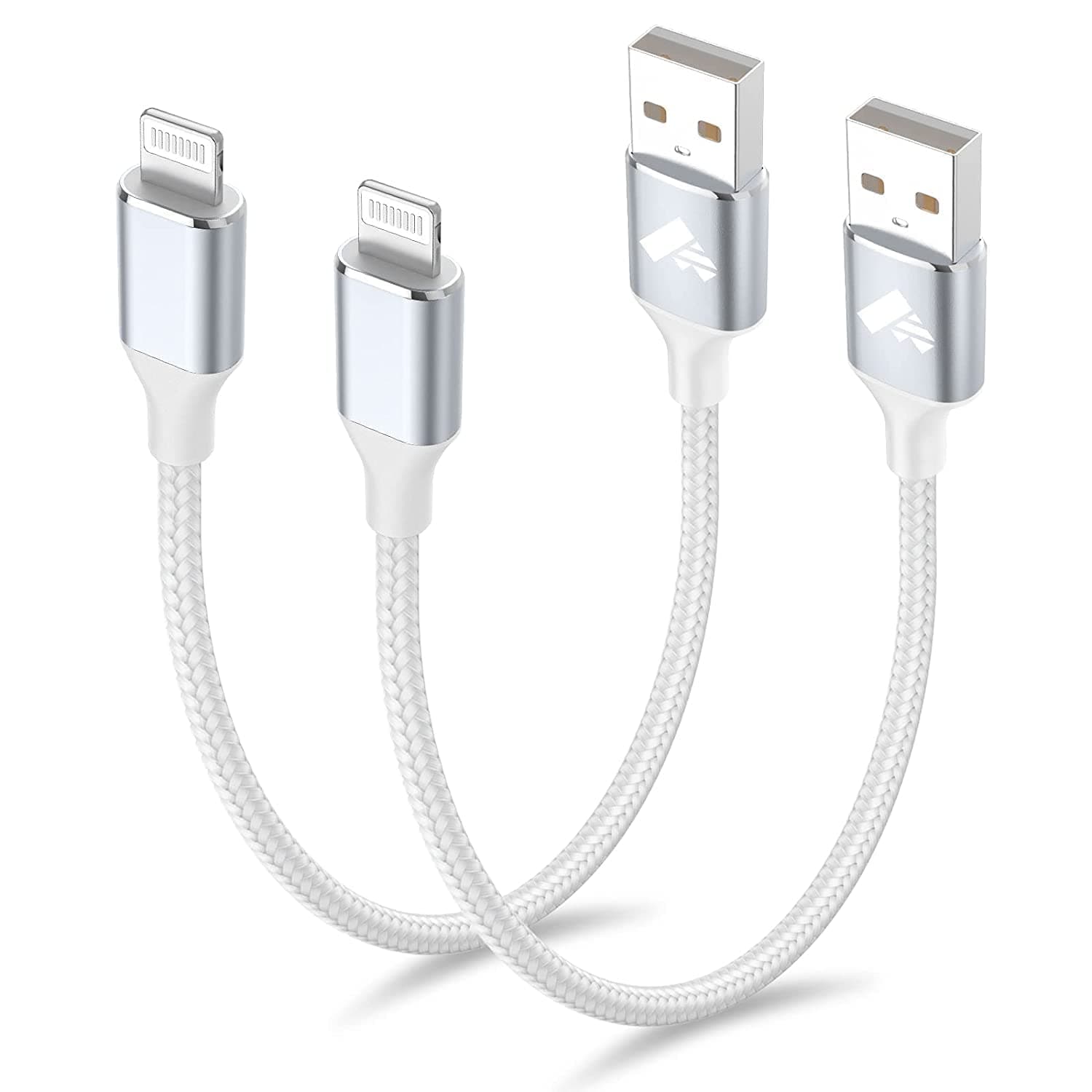 iPhone Charger Cable 2Pack 0.3M USB A to Lightning Cable MFi Certified iPhone Cable Nylon Braided Short iPhone Charger Cord Fast Charging for iPhone 13 12 11 Pro Max XR XS Max X 10 8 7 6 Plus SE,iPad