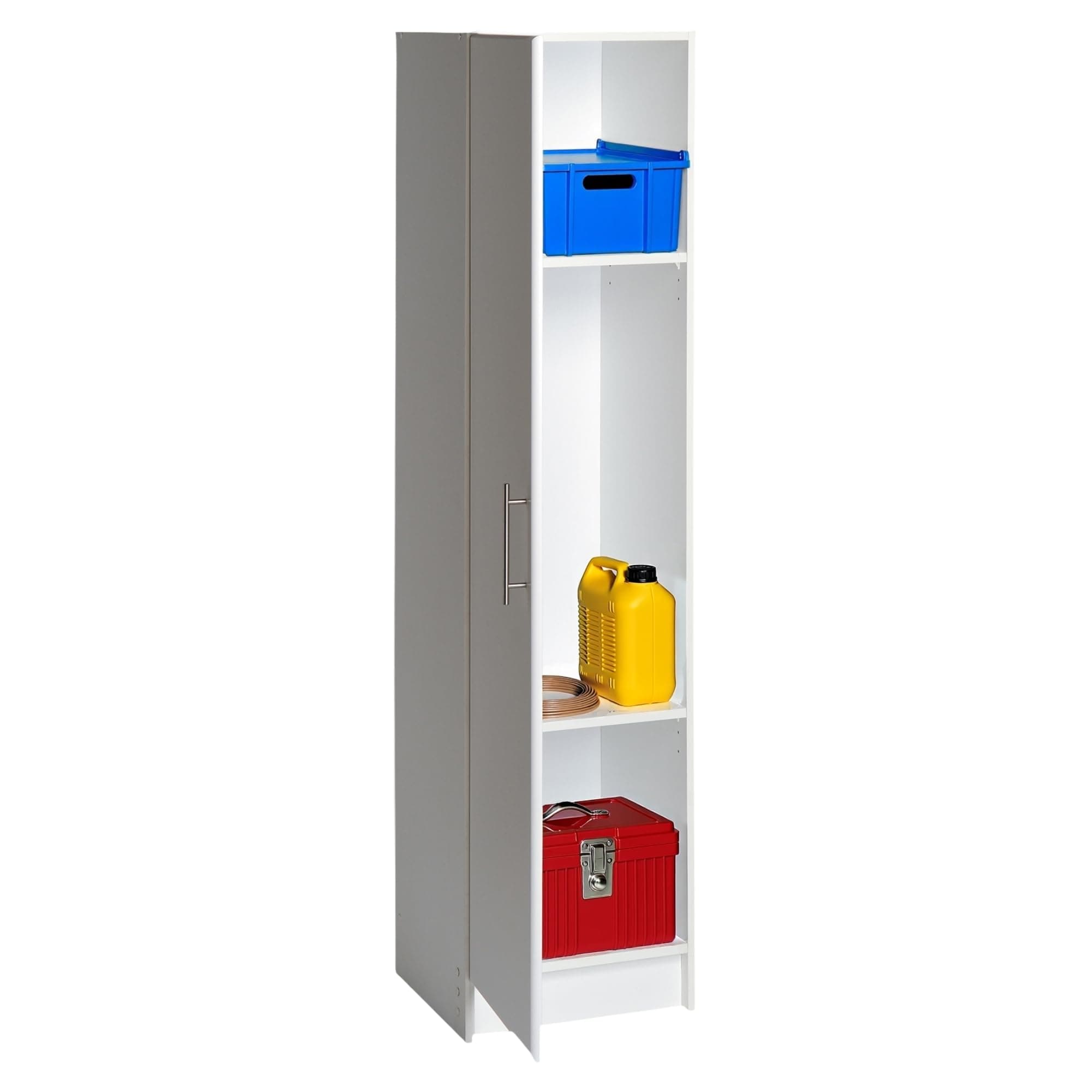 Elite 65 in. Engineered Wood Narrow Storage Cabinet in White