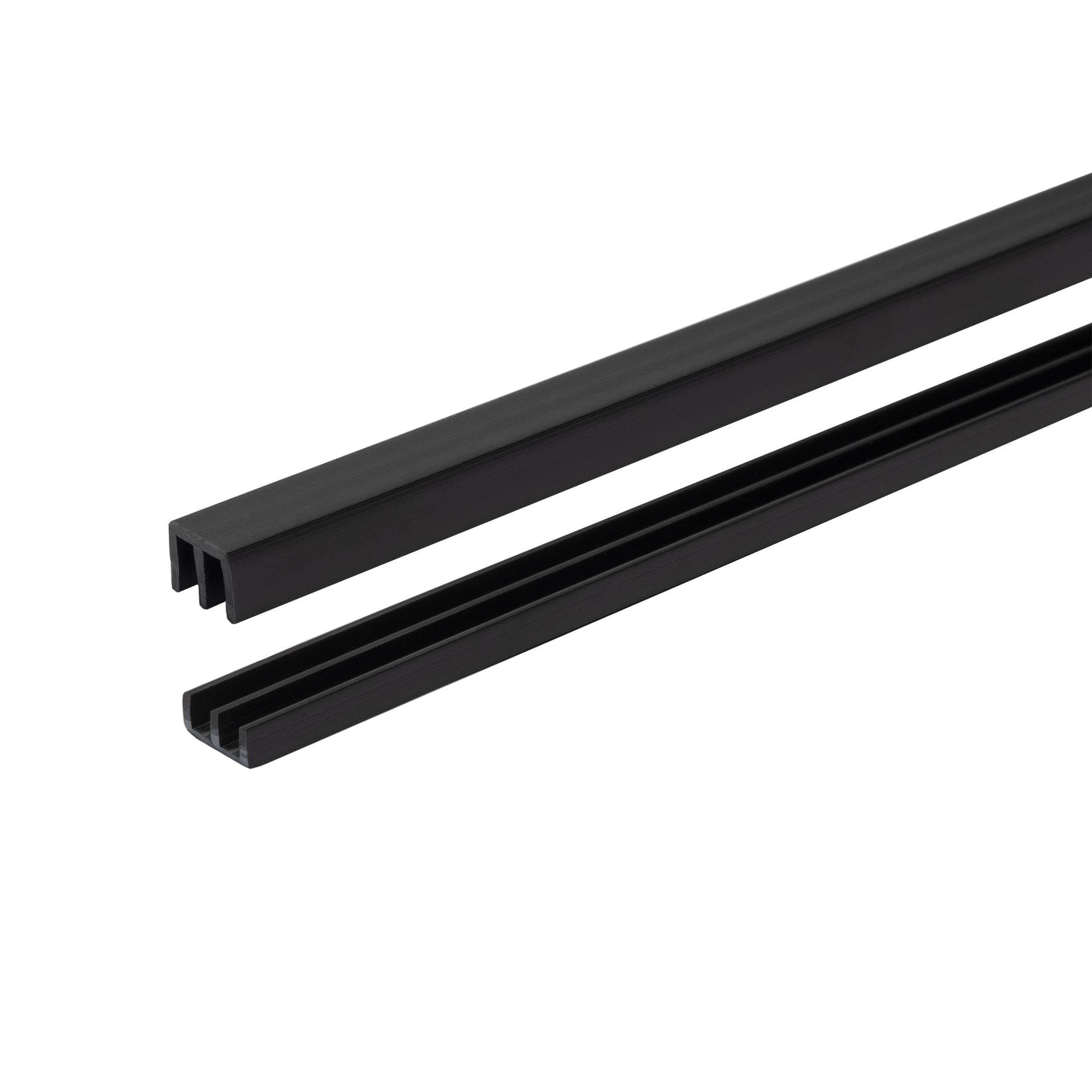 1/8" Panel Sliding Door Track - 48" Black Plastic Upper & Lower Set, USA Made, Pack of 1 - Outwater