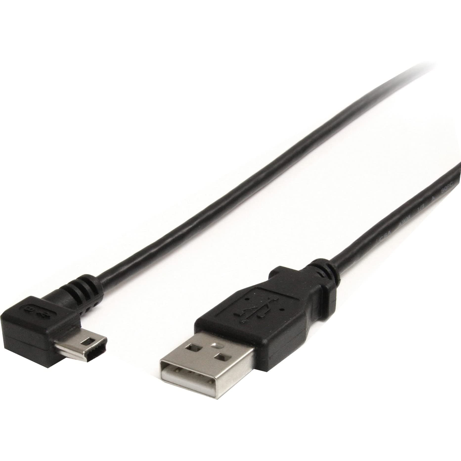 Mini USB Cable - A to Right Angle Mini B - 6 Feet (USB2HABM6RA)