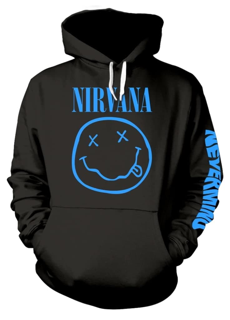 Nevermind Smile' (Black) Pull Over Hoodie (Medium)
