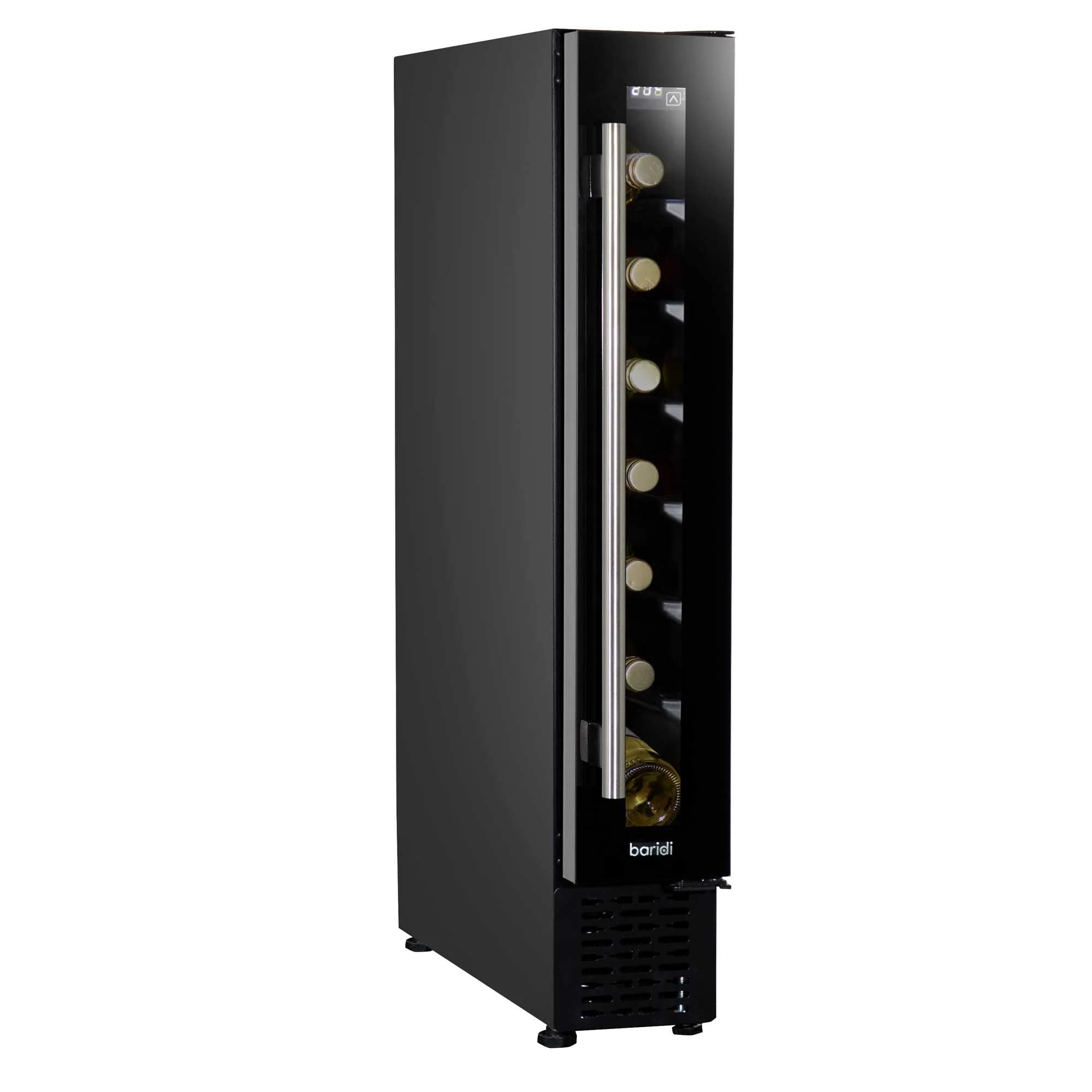 Dellonda Baridi 7 Bottle 15cm Slim Wine Cooler with Digital Touch Screen Controls, Black - DH76
