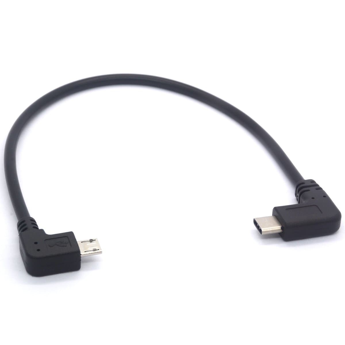 Tomost Type C to Micro USB Cable, 90 Degree Micro 5 Pin Male to USB C Male Extension Cord