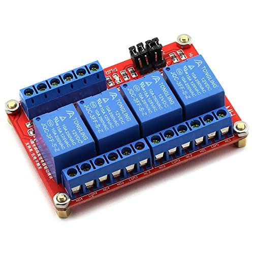 DZS Elec 12V 4 Channel High/Low Level Trigger with Optical Isolation Relay Module Fault Tolerant Design Load AC 0-250V/10A DC 0-30V/10A Circuit Switch Board