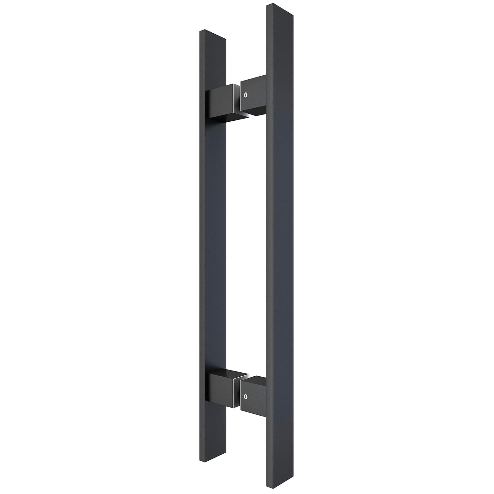 BARNSMITH 36" Barn Door Push Pull Handle,Heavy Duty Grade-304 Stainless Steel Square Commercial Door Handle,Entrance Entry Front Office Handle Pull Set for Wood Glass Panel,Black
