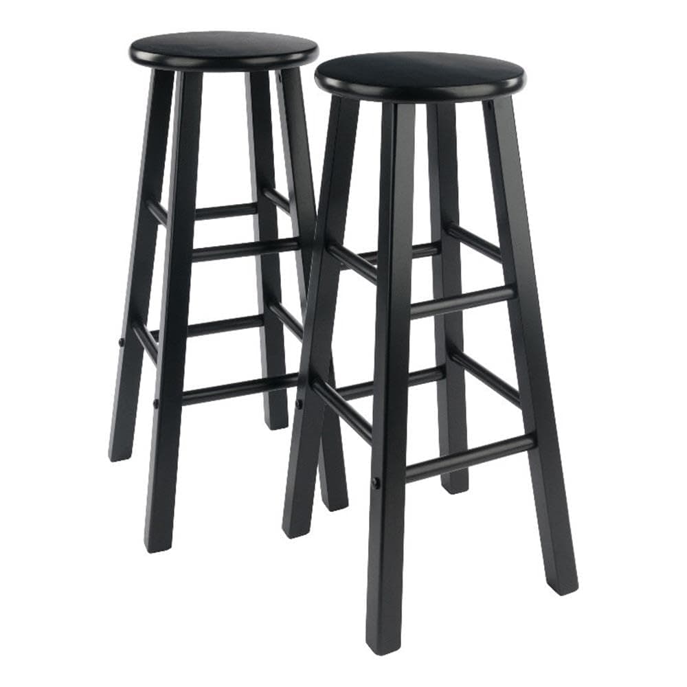Winsome Element 2-Piece Counter Stool Set, Classic Backless Bar Chairs for Kitchen & Dining Room Seating, Timeless Essential Furniture for Home, Dorm, Apartments