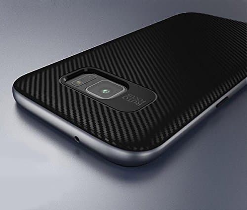 Galaxy S7 Edge Case - Black [Hybird] Hard Back Plastic PC with Tpu Bumper Crystal [2017]