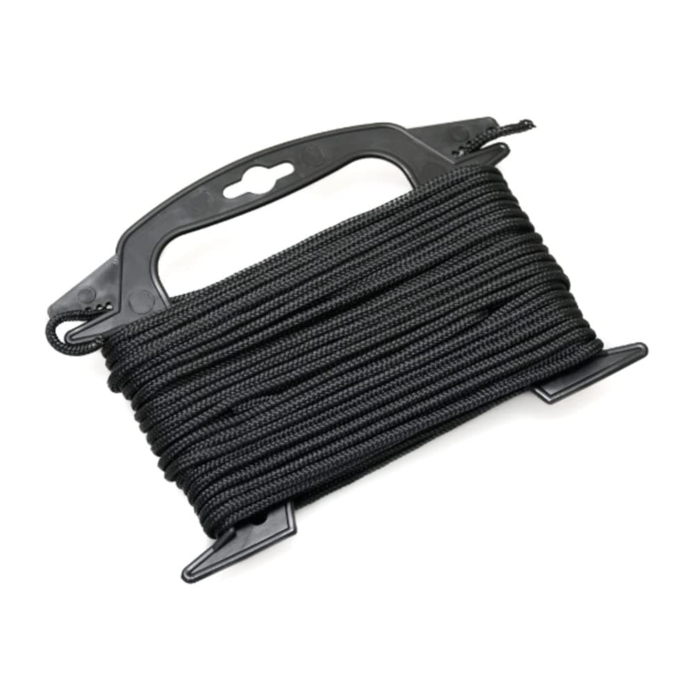 Anchoring Nylon Rope (Solid Black w/Winder, 75 Feet)