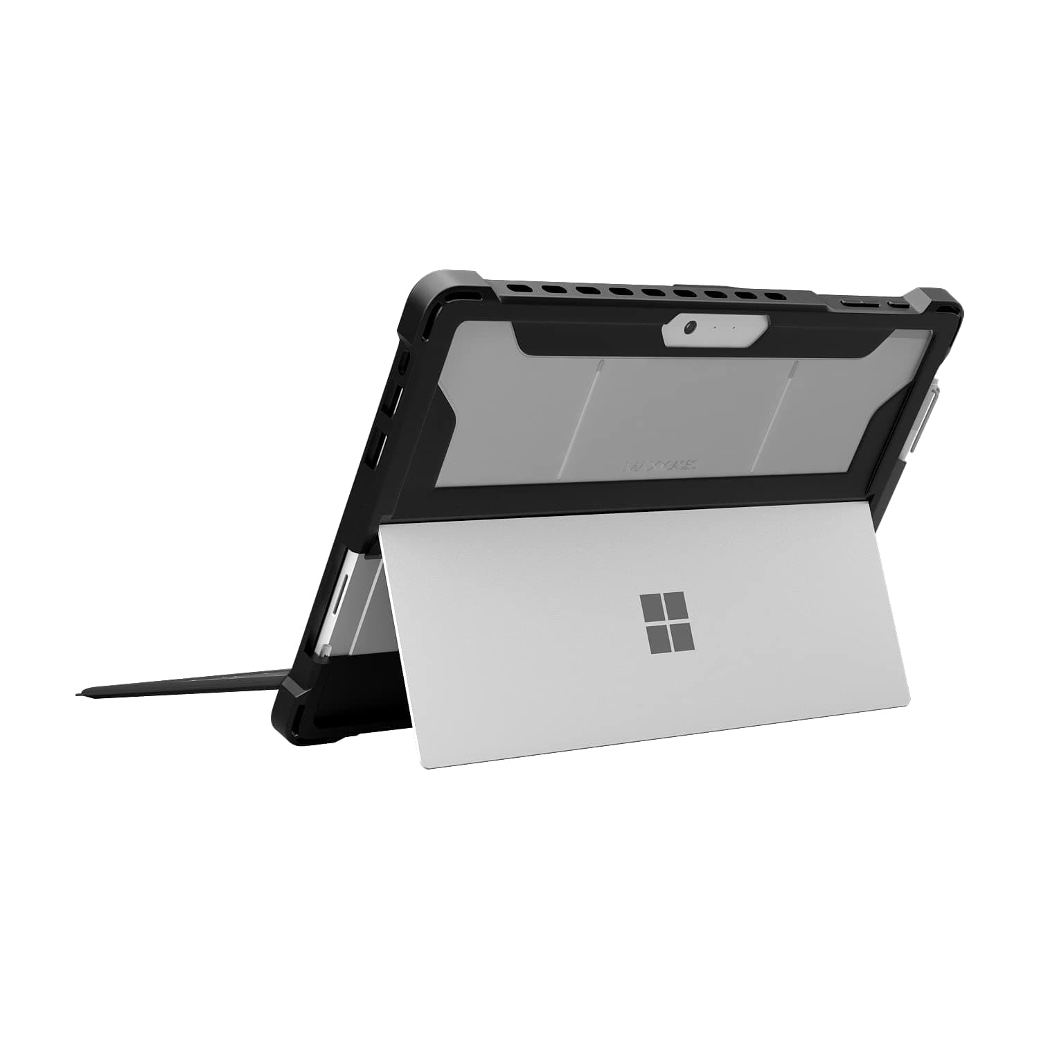 MAXCases Extreme Shell Case Protects Microsoft Surface Pro 5/6/7 Only - Slim Rugged Durable Lightweight with Reinforced Corners and Shock-Absorbing Silicone, Stylus Pen Holder (Black)