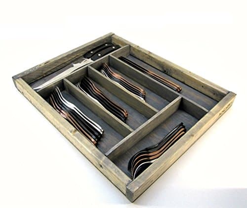 Knork Storage Tray/Flatware Organizer, large, Weathered Gray