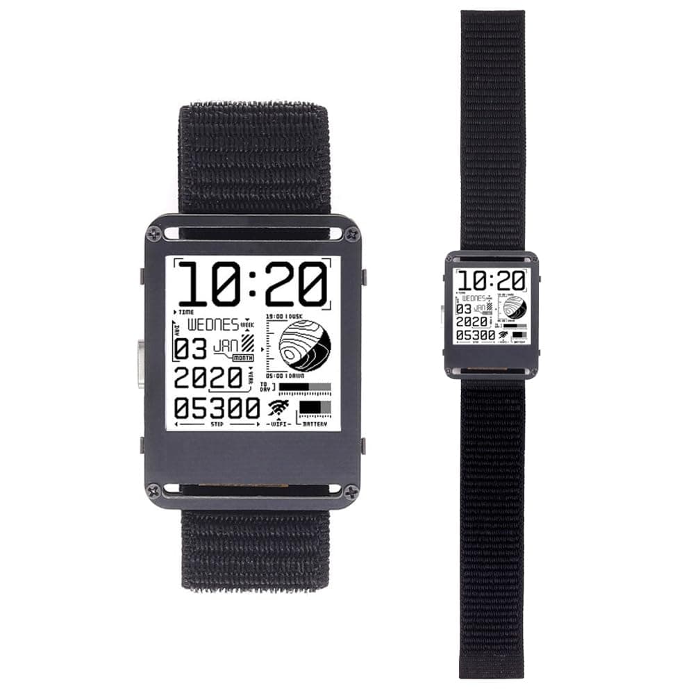LiLiTok Watchy 2.0PLUS ESP32 Programmable Open Source Electronic Watch Smart Wearable Bracelet Ink Screen with Calendar and Alarm Multifunctional 200x200 Pixel Smart Watch (PCB housing)