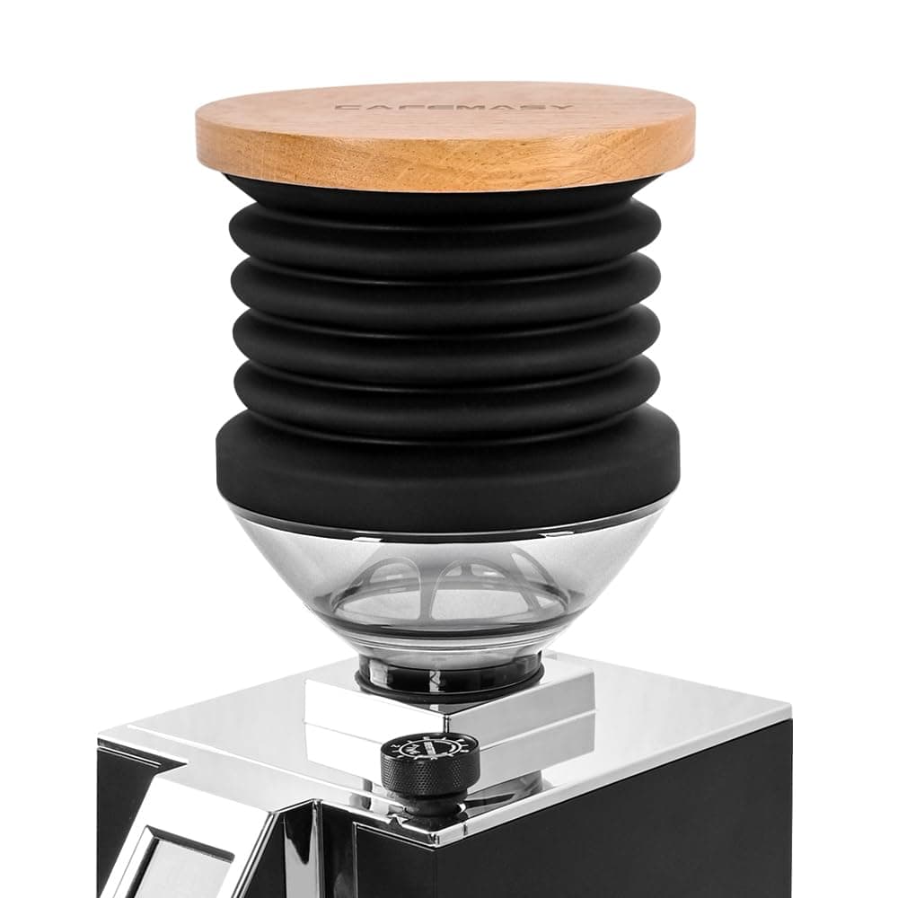 CAFEMASYSingle Dose Hopper Bellows Compatible with Eureka Mignon Model Coffee Grinder Clear Bean Hopper with Wood Lid and Air Blower for Cleaning Coffee Grounds