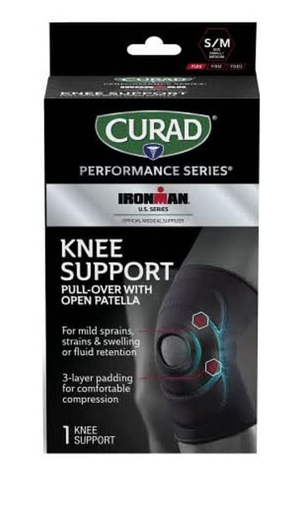 Curad Performance Series IRONMAN Neoprene Pull-Over Knee Support with Open Patella, Universal, 1 Each