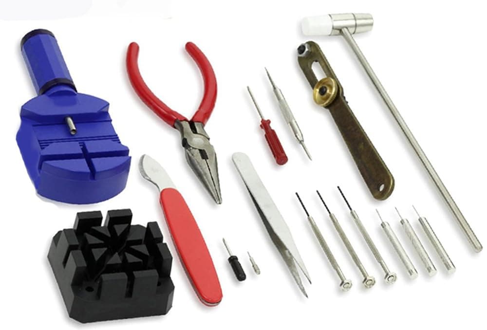 16 pcs Watch Repair Tool Kit Strap Screwdriver Fix Problem Link Remover Back Opener Band Adjustment