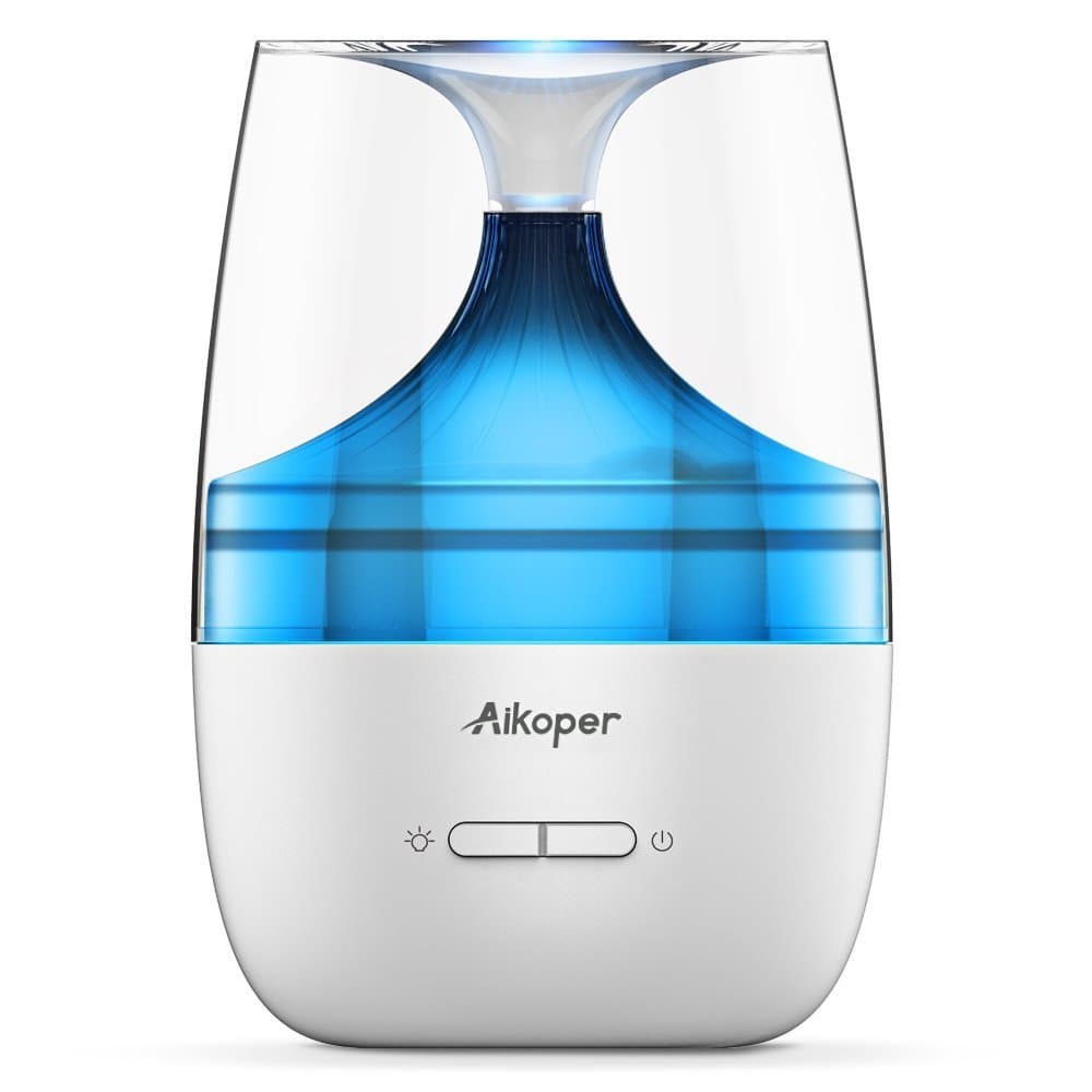 Aikoper Essential Oil Diffuser, 130ml USB Ultrasonic Aromatherapy Oil Diffuser Cool Mist Humidifier with Adjustable Mist Mode, Waterless Auto Shut-Off and 7 Color LED Lights Changing for Office, Home