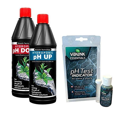 Growth Technology pH Test Kit 250ml Up & Down Solution Vitalink pH Test