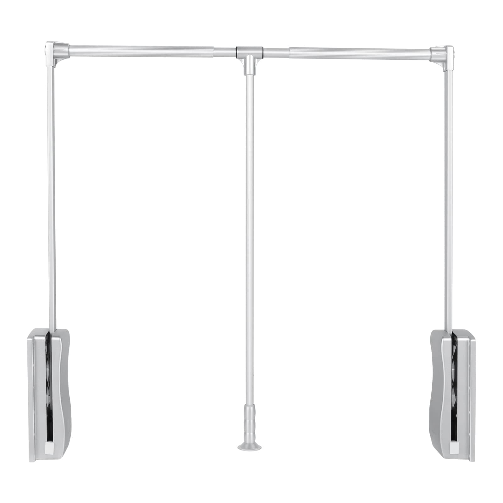 uyoyous Pull Down Closet Rods, Adjustable 35-48 Inch Wardrobe Rail Lift Collapsible Closet Rod Aluminium Retractable Wardrobe Hanger Clothing Rail Closet Lift Organizer Storage Lift for Bedroom