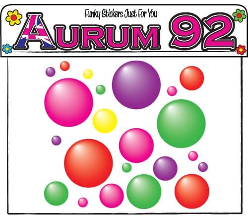 Aurum92 70+ Multi Coloured Bubbles - Sticker Pack