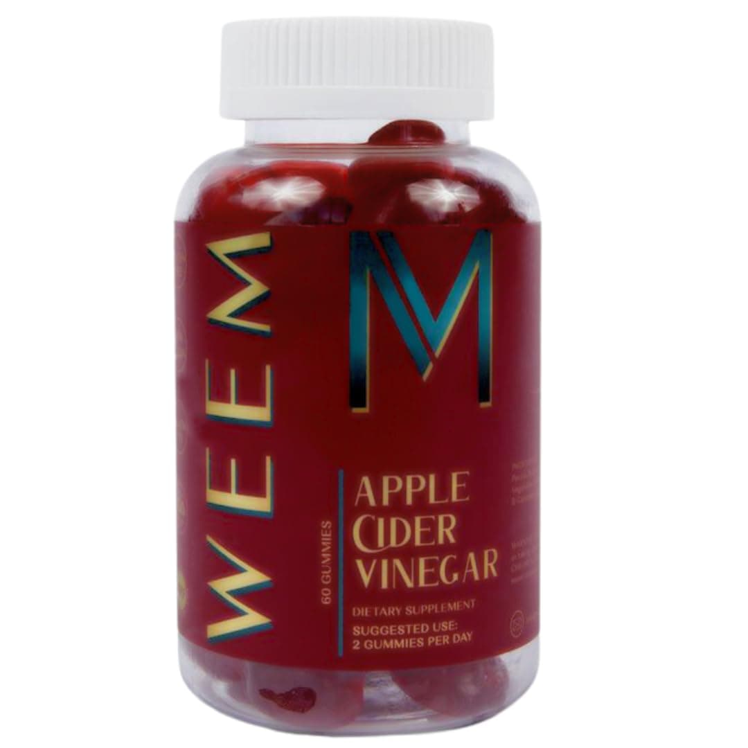 Apple Cider Vinegar Gummies - Natural, Vegan ACV with Folic Acid- Gluten Free - Vitamin B12 - Premium Detox & Weight Supplement- Helps Digestion for Women and Men