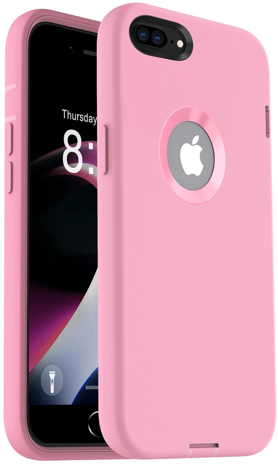 ORIbox for iPhone 8 Plus Case for iPhone 7 Plus Pink, [10 FT Military Grade Drop Protection], The Liquid Silicone Heavy Duty Shockproof Anti-Fall Case for iPhone 8 Plus/7 Plus,5.5 inch, Pink