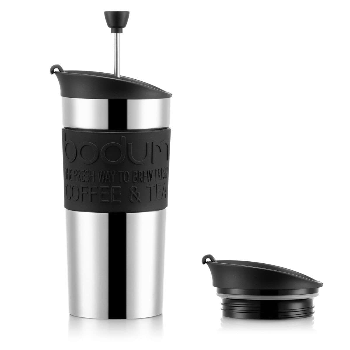 Travel Press Set Small Stainless Steel Coffee Maker, Black, 350 ml