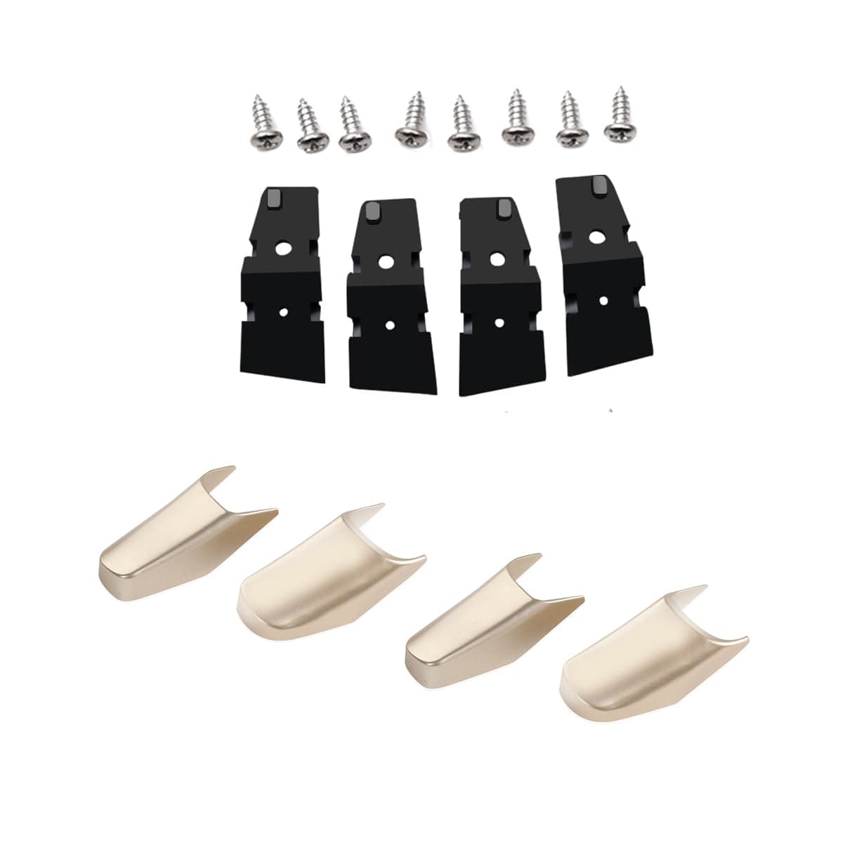 Pull Strap 2 Door Repair Kit Combo Set Compatible with 2003-2011 Lincoln Town Car (Pull Strap + End caps)