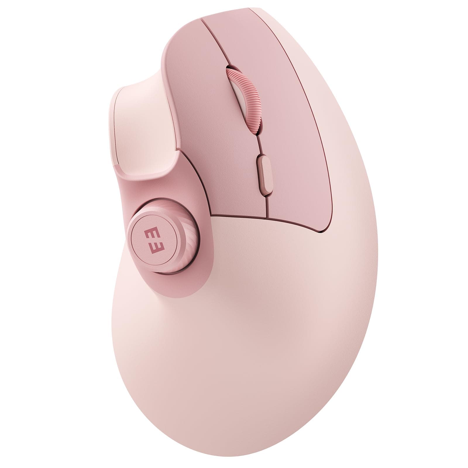 Wireless Ergonomic Mouse, Rechargeable Vertical Mouse, Silent Mouse with Volume Button, Multi-Devices (2*Bluetooth and USB), 3 Adjustable DPI for PC, Computer, Laptop, MacBook (Pink)