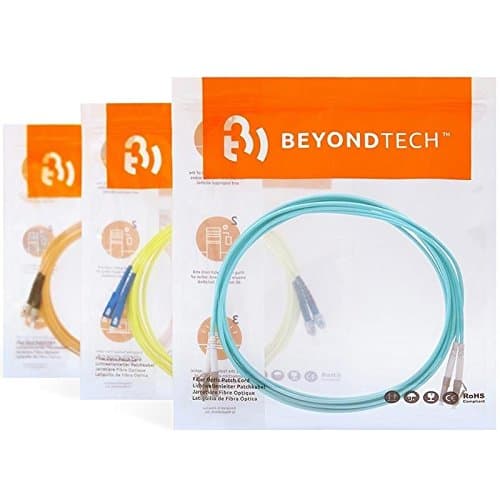 BEYONDTECH LC to LC Single Mode Fibre Patch Cable Duplex - 2M (LSZH) 9/125um OS1 (2 Pack) - Singlemode Lead Series