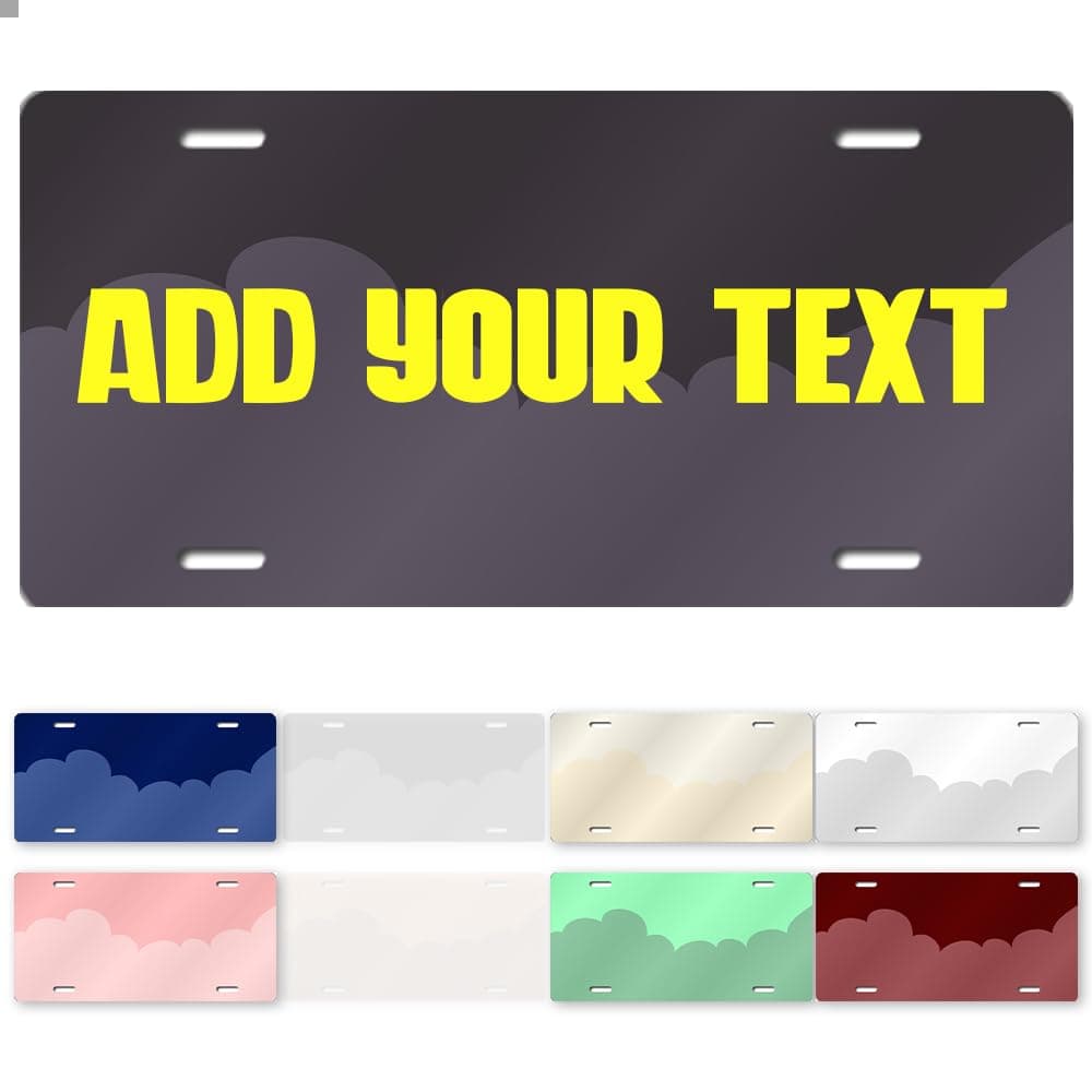 Custom Any Text License Plate Cloud-Pattern License Plate Personalized Car Tag with 2/4 Holes Customized Car Sign Accessory Aluminum Metal Funny Thanks Birthday Gift for Men Women