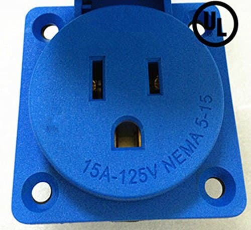 Waterproof Panel Mount,Generator NEMA 5-15R Socket & Receptacle,15A 125V,Grdg