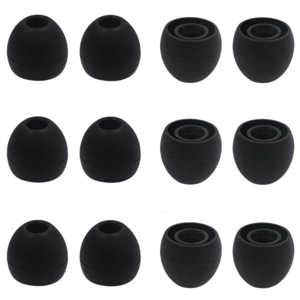 12PCS Small Size Replacement Silicone Ear Tips Ear Buds Eartips Eargels Ear Cap for Powerbeats Pro, BeatsX, Senso, TOZO, Sony & Other Inner Hole 3.8mm Earbud in-Ear Headphones,Black,S