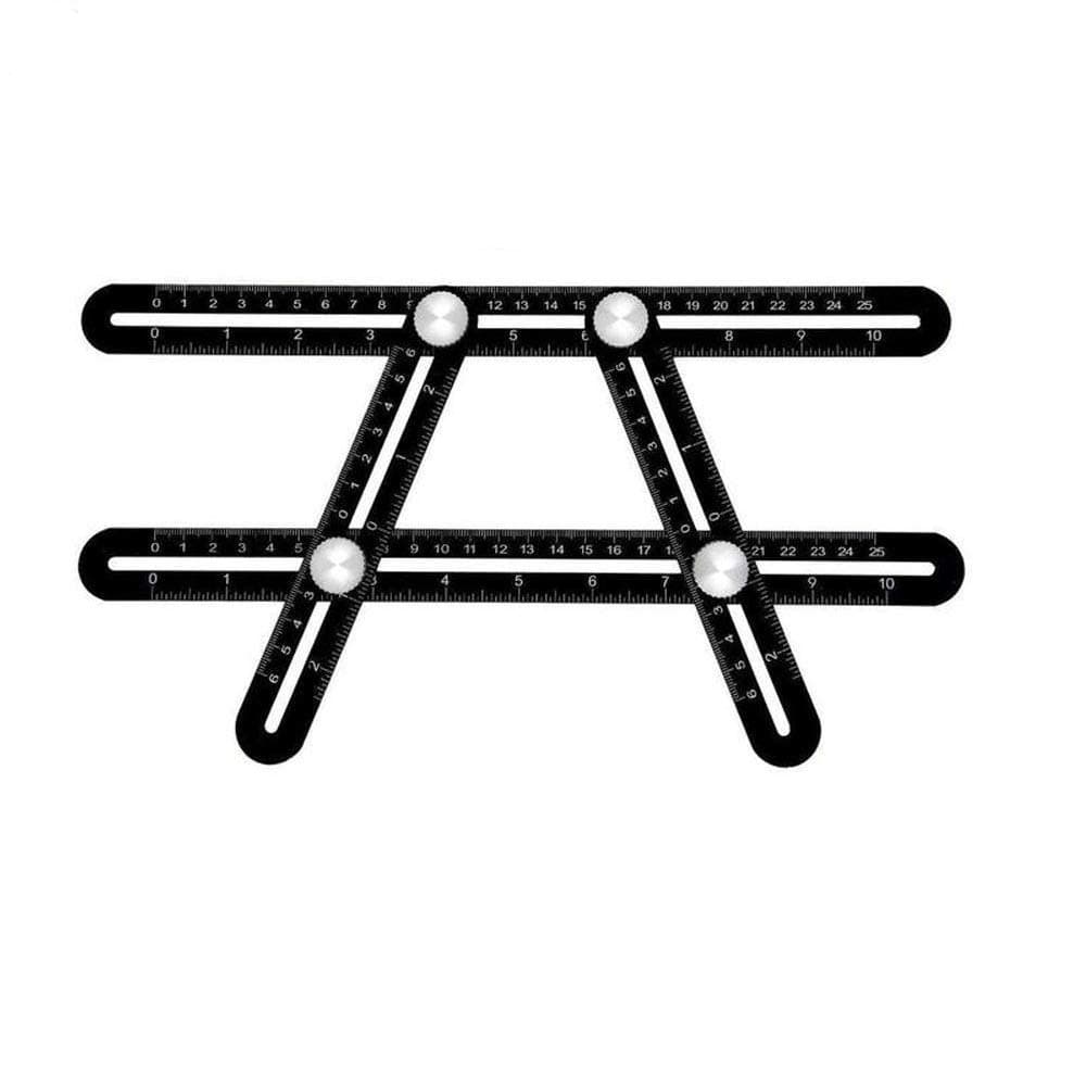 Amenitee Angleizer Template Tool-Universal Angularizer Ruler-Full Metal Angleizer Measuring Ruler-Upgraded Aluminum Alloy Multi Functional Ruler-Ideal Tool for Handy men Builders Craftsmen (Black)