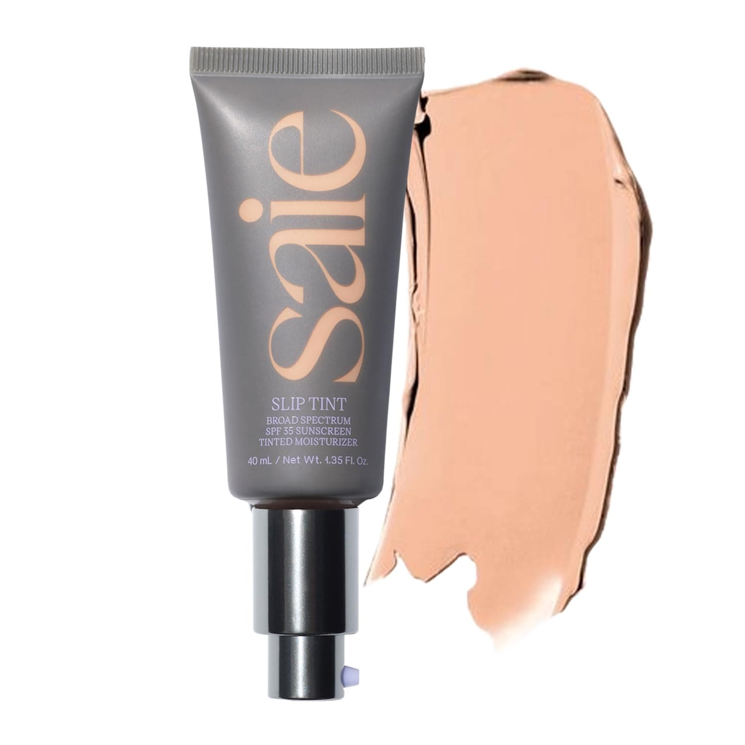 Saie Slip Tint SPF 35 Tinted Moisturizer - Light Coverage Moisturizer + Broad Spectrum Zinc Oxide Sunscreen with Hydrating Hyaluronic Acid - Shade Three + Half (1.35 oz)