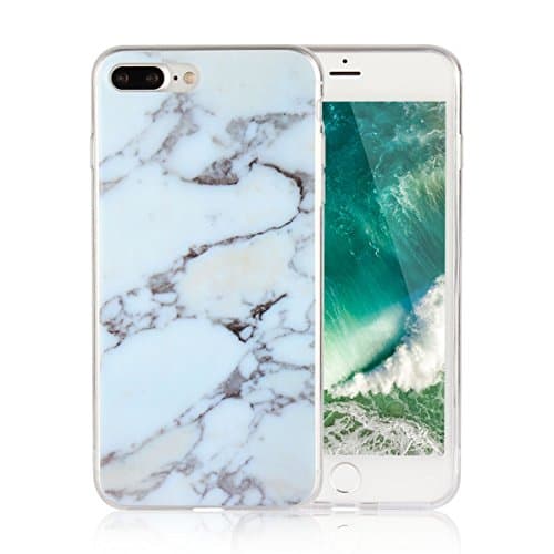 iPhone 7p Case iPhone 7 Plus Case with white smooth marble Soft TPU all protection Anti impact Case for iPhone 7p