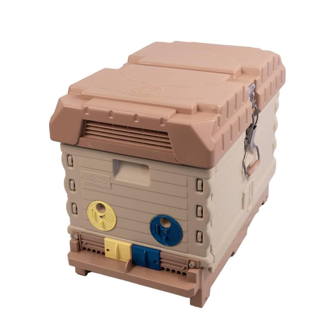 Apimaye Insulated 7 Frame Langstroth Nucleus Assembled Bee Hive Set Nuc Queen Castle with Built in Screened Bottom Board, Entrance Reducers and Top Feeders