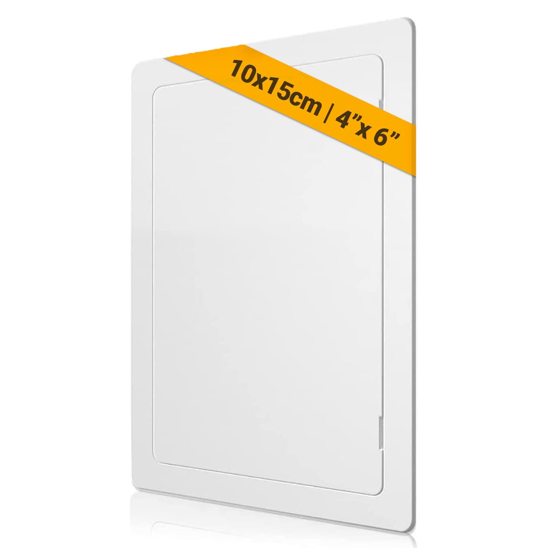 Paintable Access Panel 100x150 mm, High-Grade ABS Plastic Panels for Inspection Hatch, Fuse Box Cover Cabinet, Wall and Ceiling, Conceals Wires, Meters, Pipes, Fits Flush to Surfaces