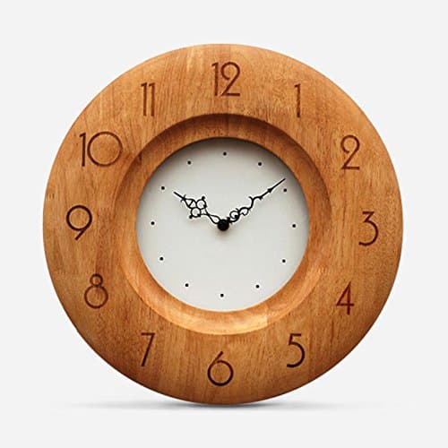 Original/Genuine Solid Wood Creative Watches/Personalized Wood Wall Clock (Without Light)/Silent Simplicity,12 Inch,Wood