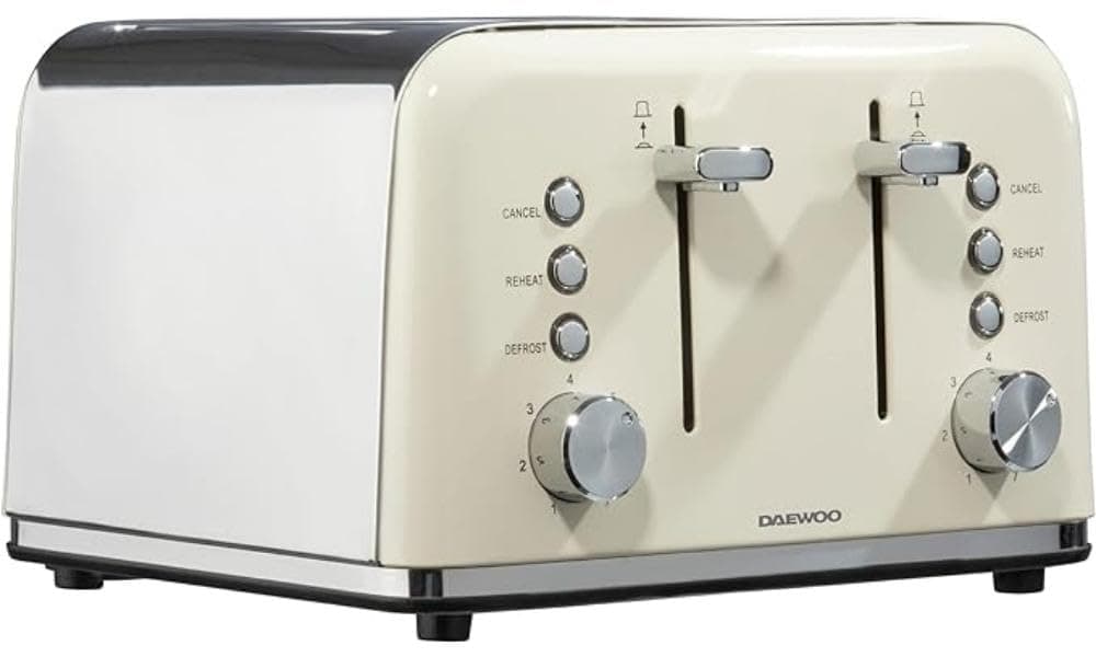 Cream 4 Slice Toaster