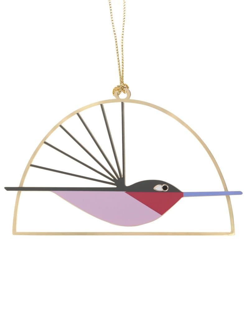 Charley Harper Adornment Ruby-Throated Hummingbird