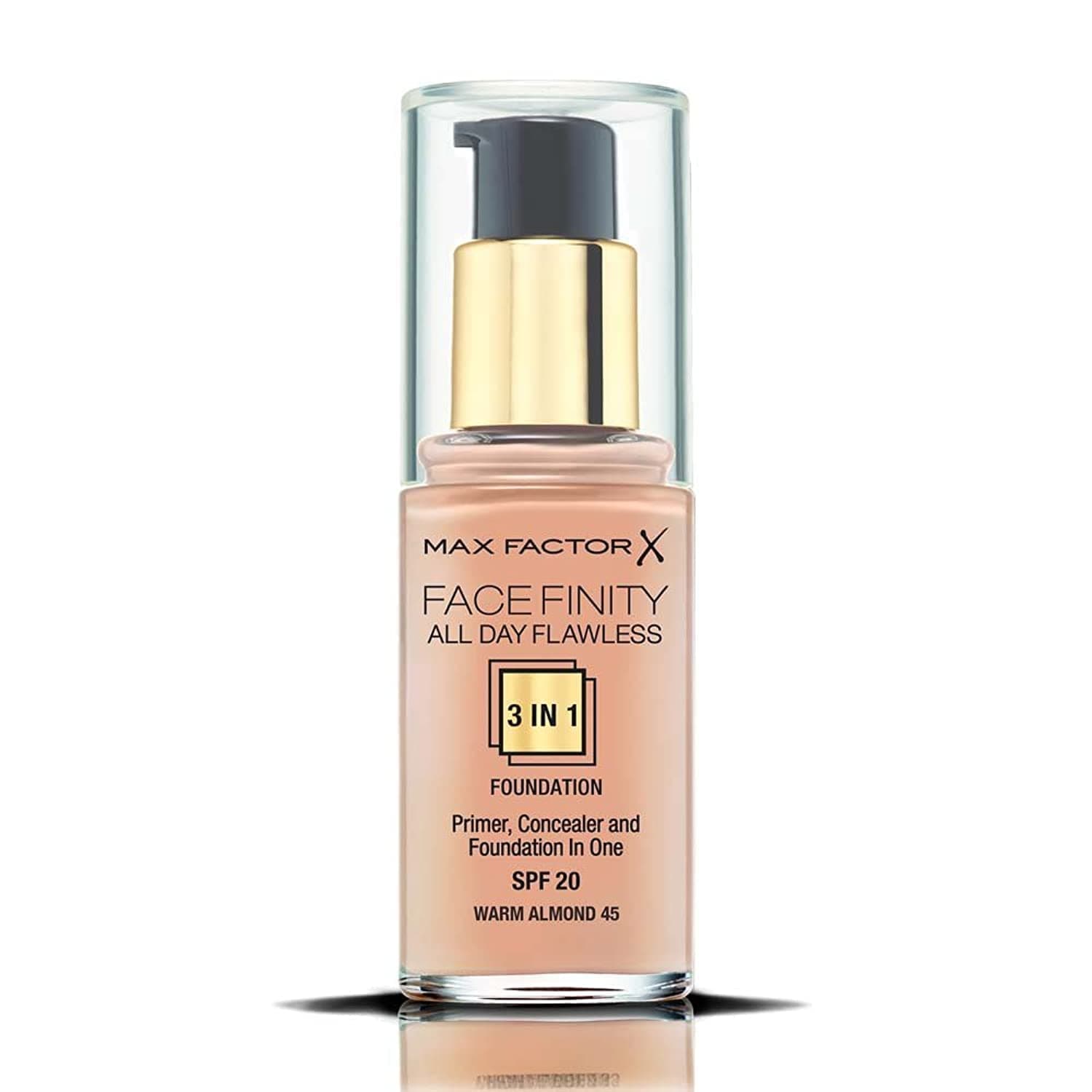 Max Factor FaceFinity All Day Flawless 3 In 1 Foundation, Warm Almond 45