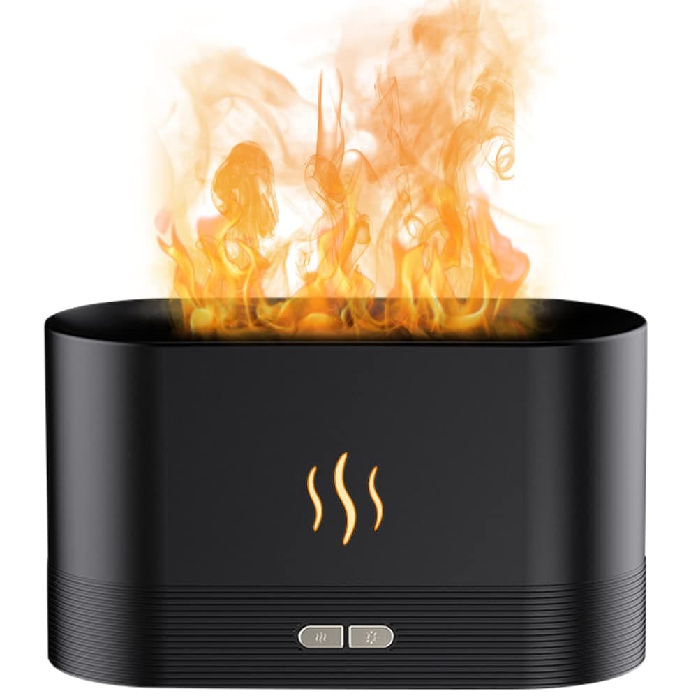 IWILCS Flame Essential Oil Diffuser, 180ml Flame Aroma Diffuser Humidifier, Aromatherapy Diffuser USB Ultrasonic 3D Flame Effect, Waterless Auto Shut-Off, for Yoga/Bedroom/Living Room/Office